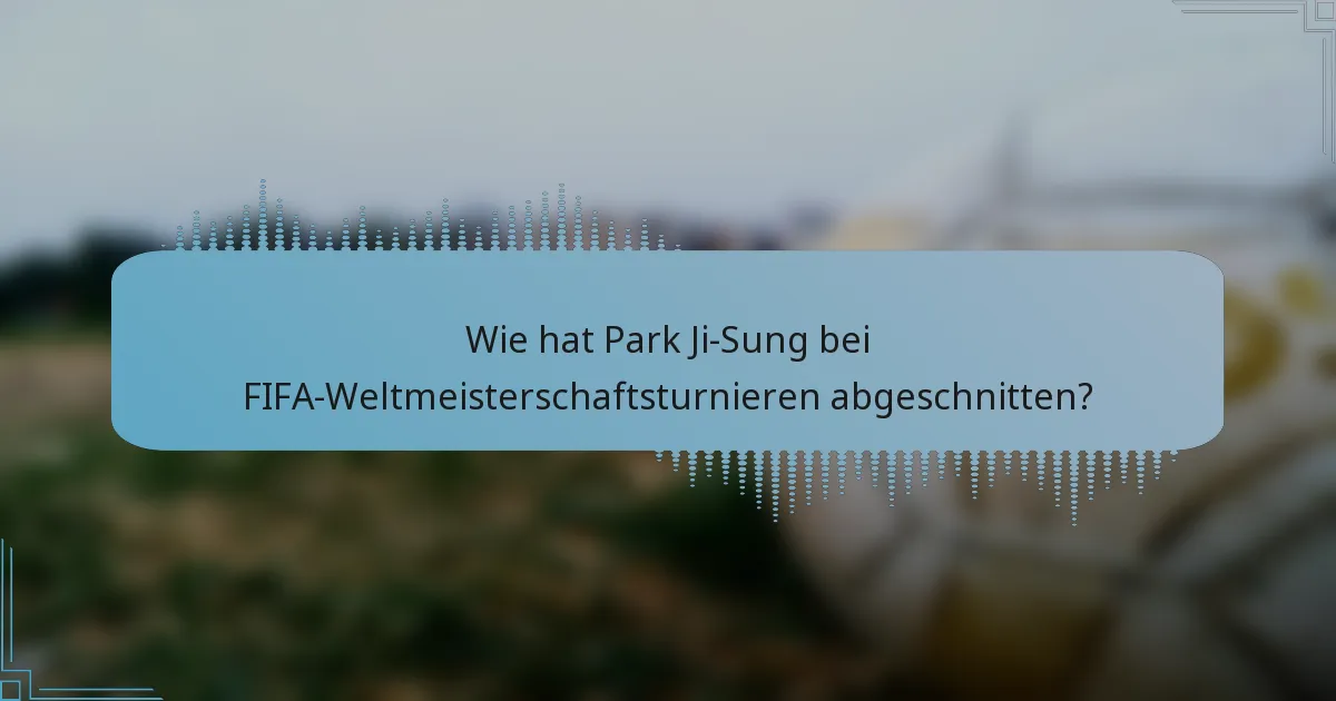 Wie hat Park Ji-Sung bei FIFA-Weltmeisterschaftsturnieren abgeschnitten?