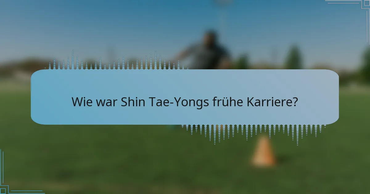 Wie war Shin Tae-Yongs frühe Karriere?